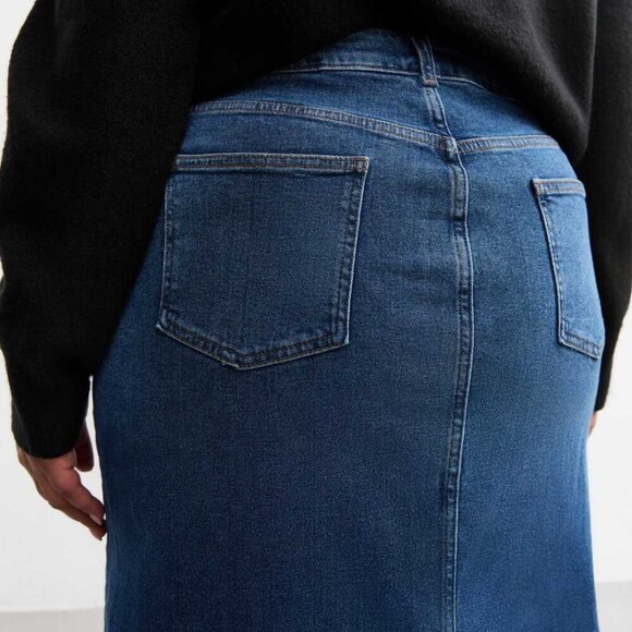 New Look Mid Blue Denim Split Hem Maxi Skirt - Picture 5 of 11